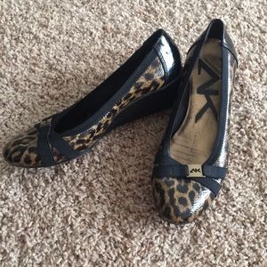 Anne Klein Sport leopard print mini wedge